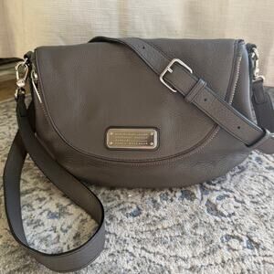 Marc by Marc Jacobs Natasha Pebble Leather Gray Crossbody Bag Large